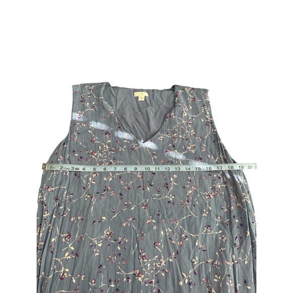 J. Jill Blue Floral Dainty Sleeveless Lightweight Tiered Hem Lagenlook Dress XL - Picture 10 of 12
